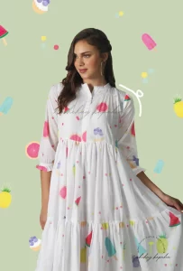 Ice Cream Print Gown