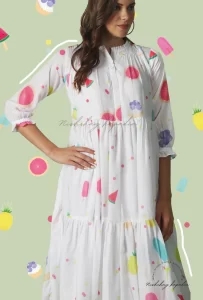 Ice Cream Print Gown