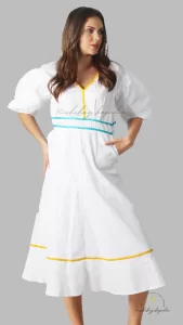 POPLIN BALOON SLEEVES GOWN