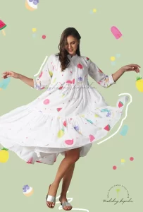 Ice Cream Print Gown