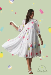 Ice Cream Print Gown