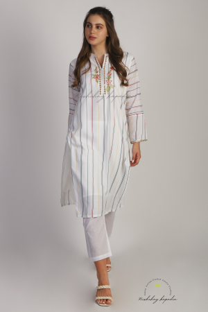 NK DIGITAL LINING NECK EMBROIDERED KURTI SET