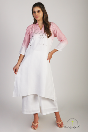 NK LINEN GLASS SHADED KURTI SET