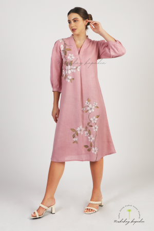 NK LINEN HAND-PAINTED DRESS