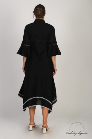 NK BLACK C-CUT DORI WORK GOWN