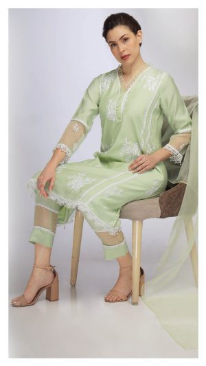 NK GREEN PAKISTANI SUIT SET