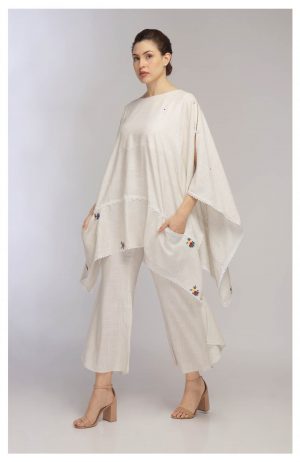 NK LINEN PONCHO CORD SET