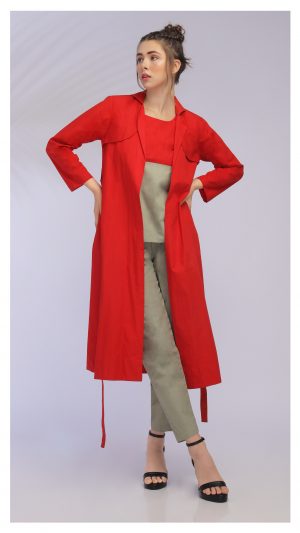 NK RED LONG JACKET SET