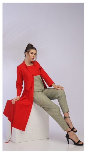 NK RED LONG JACKET SET