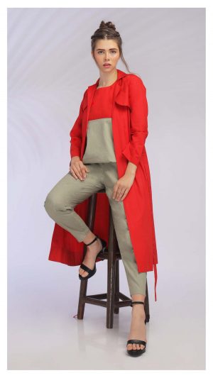 NK RED LONG JACKET SET