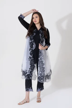 NK DIGITAL ORGANZA PRINTED JACKET SET