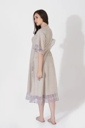 NK LASER CUTWORK WMBROIDERED LINEN GOWN