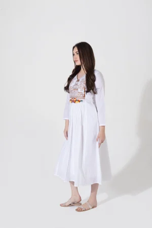 NK WHITE GOWN WITH DETAILED EMBROIDERY